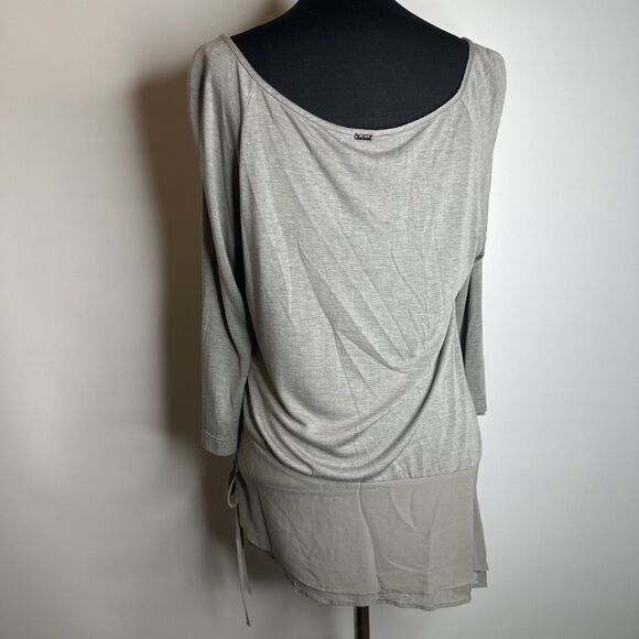 St. John Gray Viscose Silk Tunic Panel Blouse Shirt Top Size Small 100% Silk - Picture 6 of 11
